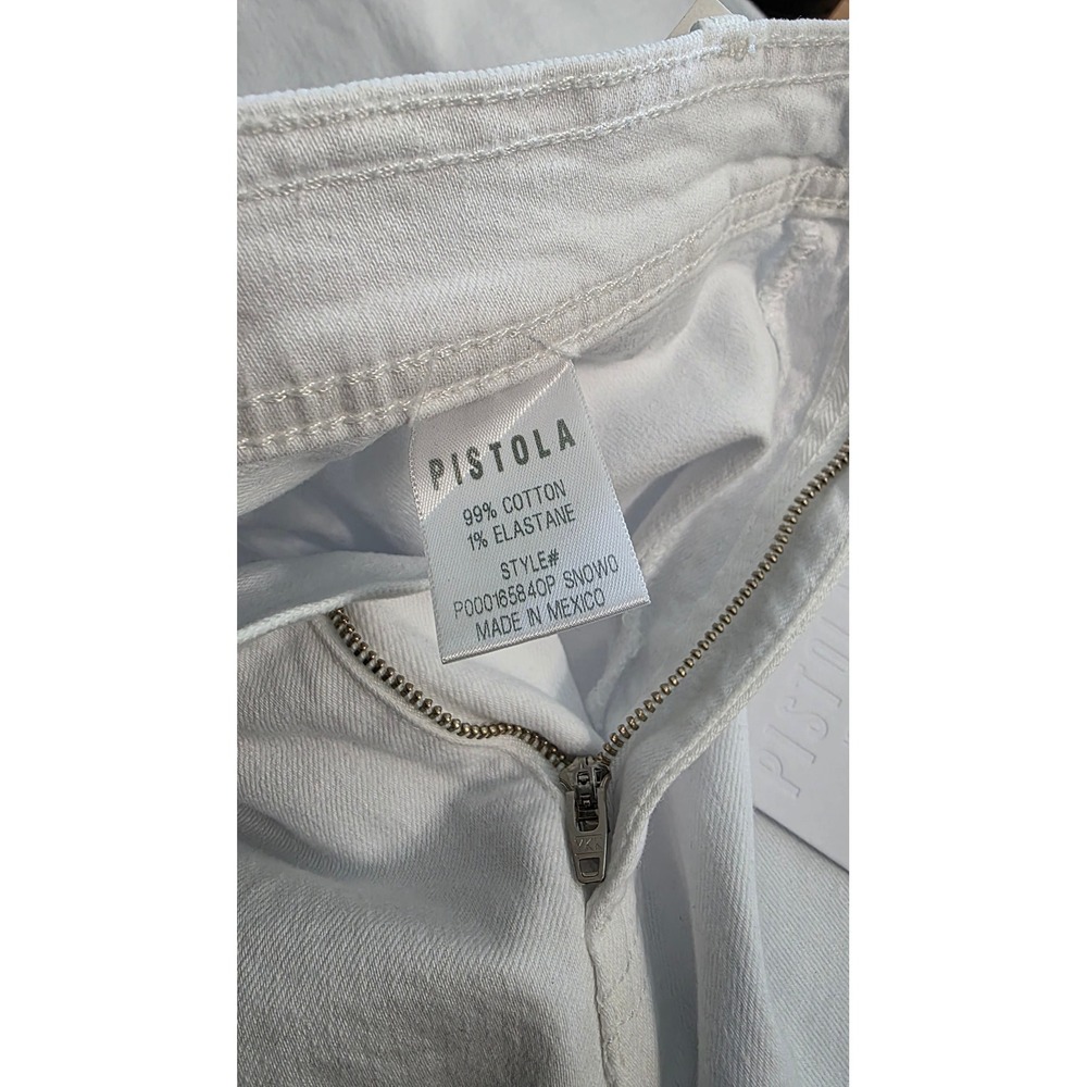 Pistola Penny Crop High Rise Wide Leg Jeans Snow White 26 - Picture 8 of 11